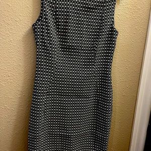 black/small white square with lines print   Gold back zipper